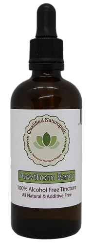 Hawthorn Berry Herbal Tincture (Alcohol & Glycerin Free) – 110ml – in Glass Bottle with Rubber Pipette (x1)