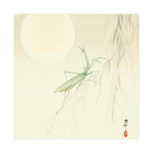Impression sur toile mante priante Ohara Koson 61x61 cm pour salon moderne