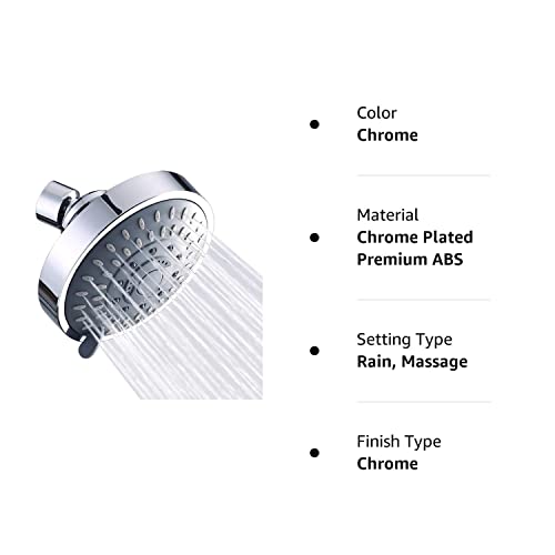 Shower Head High Pressure Rain Fixed Showerhead 5-Setting With Adjustable Metal Swivel Ball Joint - Relaxed Shower Experience Even At Low Water Flow & Pressure Aisoso #TOP7