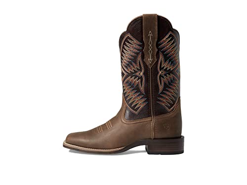 Ariat Womens Odessa Stretchfit Embroidered Square Toe Casual Boots Mid Calf Low Heel 1-2" - Brown4