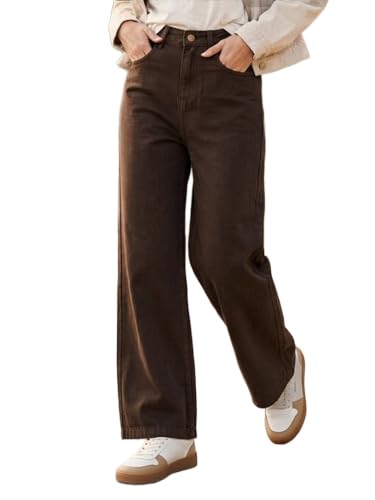 Image of Urbano Fashion Women's High Rise Regular Fit Wide Leg Washed Jeans