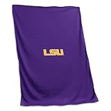 Logo Brands NCAA LSU Tigers Sweatshirt Blanket Team Color - Perfect for Bedroom Decor, Stadium Blanket, Camping, Great For Gifts