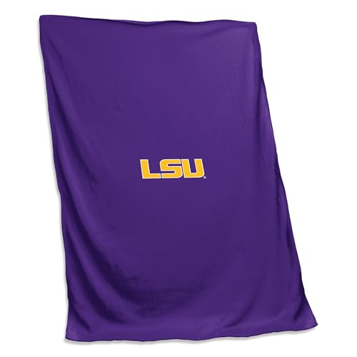 Logo Brands NCAA LSU Tigers Sweatshirt Blanket Team Color - Perfect for Bedroom Decor, Stadium Blanket, Camping, Great For Gifts