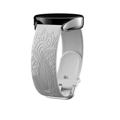 Correa Silicona con Grabado Floral 18mm Compatible Garmin miniatura 1