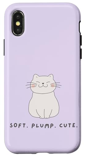 Suave y Lindo Gato regordete Sonrisa Gatito Grueso Amantes de los Carcasa para iPhone X/XS