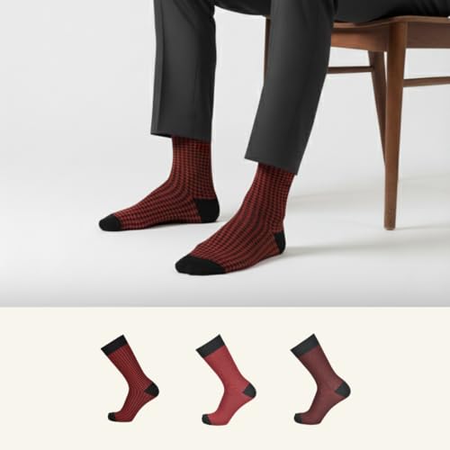 Image of The Sock Street Bamboo Crew Socks for Men Combo | Full Calf Length Premium Bamboo | Odour-Free, Breathable & Durable | Cushioned Base & Anti-bacterial | 3X Softer than Cotton Socks | Maroon