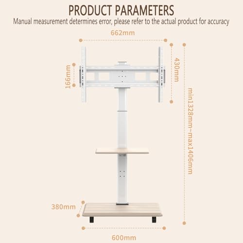 Soporte móvil para TV de 32 a 70 pulgadas ajustable en altura miniatura 3