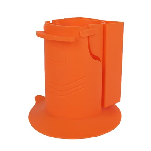 Universal Silicone Cup Holder Portable Drink Holder Bottle Carrier for SUP Paddle Board, Kayak Canoe Yacht and Fishing Boat (Orange)