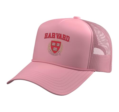 Harvard University Crimson | Official NCAA Merch | NCAFHRV06 Trucker Hat with Adjustable Mesh Back, Pink