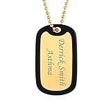 【Collar personalizado chapa militar hombre】 ➔ Colgante placa rectangular para hombres, collar personalizado chapa identificativa grabada, personalizar cualquier texto para hacer un diseño único ¡Una manera especial de expresar su amor a la persona especial! ¡Una gran sorpresa para él