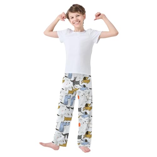 Boys' Pants Cute Dog Puppy Long Bottoms Jogger Pants Elastic Waist Trousers with Pockets S-XL2