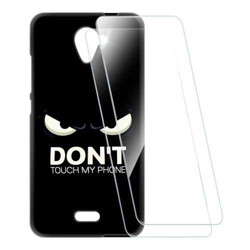 ESACMOT Bedruckte Hülle + 2 Glas Schutzfolie Kompatibel mit Wiko U Feel Fab 4G, Stoßfeste Weiche Cover & HD Klare Tempered Glass Folie (Nicht berühren)