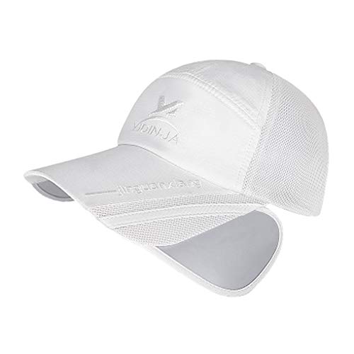 Image of Unisex Baseball Cap with Retractable Extended Brim UV Protection Mesh Sun Hat Summer Safari Fishing Camping Hat