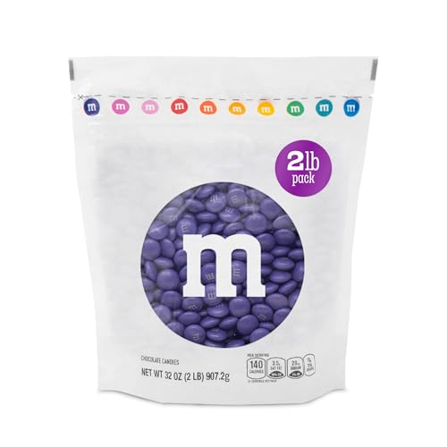 M&M'S Purple Milk Chocolate Candy, 2lbs Bulk for Parties, Gifts, Desserts, DIY Decorations