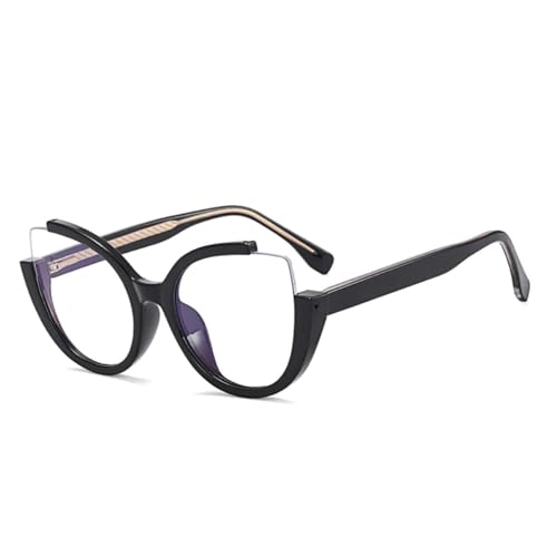 Lunettes anti-lumière bleue œil de chat chic avec charnière à ressort et monture transparente