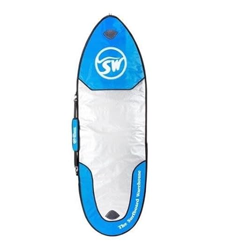 Surfboard Warehouse Universal Surfboard Travel Bag - 5mm Padded Board Cover with Waterproof & UV Resistant, Fit for Standard & Wide Boards - Multicolor - 5 Feet 8 Inch