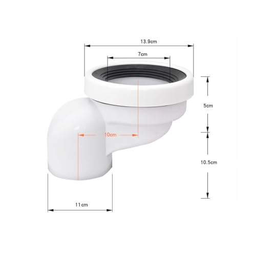 Hsthe Sea Toilet Connection Set, Offset Toilet Connection Pipe: 100 mm Toilet Pan Connection Pipe Plastic Toilet Connector Connector Toilet Pipe Nozzle Drain Straight Eccentric
