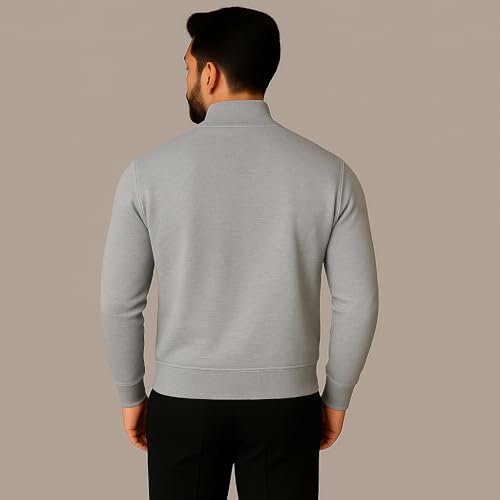 Image of Mack Jonney Men's Fleece Half-Zip High Neck Sweatshirt | Warm & Stylish Winter Wear -M4380