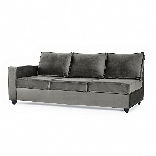 Image of Wakefit Sofa Set | 3 Year Warranty | Sofa 3 Seater, 3 Seater Sofa for Living Room, Wooden Sofa Set, 3 Seater + Right Aligned, Sofa for Living Room - Napper(Fabric-Velvet : Tuscan Tan)