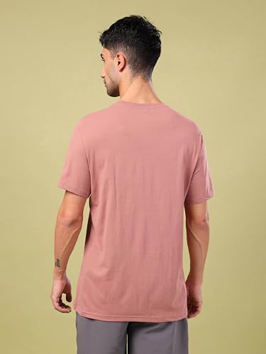 Image of TECHNOSPORT Men's Slim Fit Solid Crew Neck T-Shirt, Cotflex Quick Dry Wrinkle Resistant Polyester Sports Tee for Gym, Running, Training, Sports