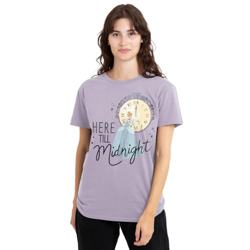 T-shirt Disney Cendrillon femme Nouvel An Here Till Midnight lavande