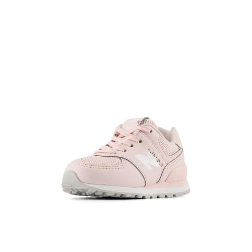 Image of New Balance Kid's 574 V1 New-B Lace-Up Sneaker, Shell Pink /Carnival Pink, 2 Infant