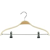 mit 2 Klammern (Antirutsch) Kleiderbügel Klammerbügel aus Schichtholz mit 2 Clips/Klammern Breite 43 cm (10 Stück)