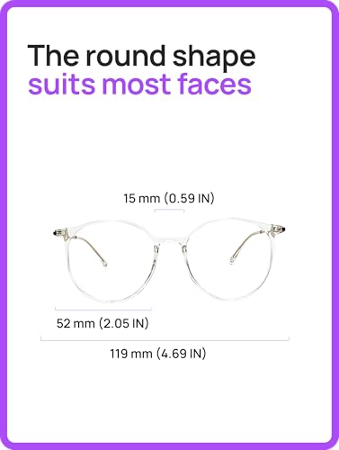 Image of Blue Light Blocking Glasses for Women Round Frame