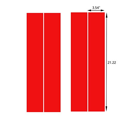 Image of x xotic tech Fender Stripes Hash Marks Vinyl Decal Universal Compatible with Car Truck Sticker Racing Stripe (Red)