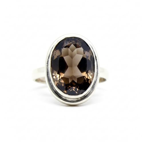 Bague ovale marron en argent sterling 925, l'élégance intemporelle mixte