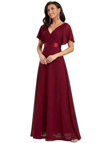 Ever-Pretty Vestito da Cerimonia Donna Scollo a V Stile Impero