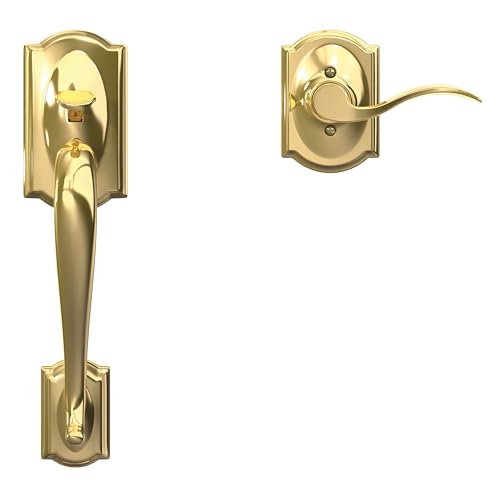Image of Schlage FE285 605 Acc CAM LH Lower Half Handleset, Camelot Interior Trim, Bright Brass