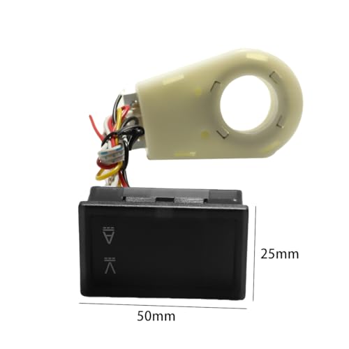 Enwye DC-Volt-Ampere-Meter, Amperemeter, DC 5-100 V 100 A Stromspannungsmessgerät mit Doppelanzeige und Hall-Effekt-Sensor-Transformator