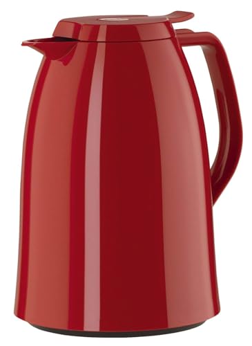 Emsa 517007 Mambo Isolierkanne | 1 Liter | Quick Tip Verschluss | 100% dicht | Hält 12 h heiß /24 h kalt | Hochglänzend rot – Ansicht 1