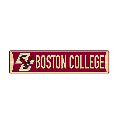 Rico Industries NCAA Boston College Eagles Maroon 4" X 17" Plastic Street Sign