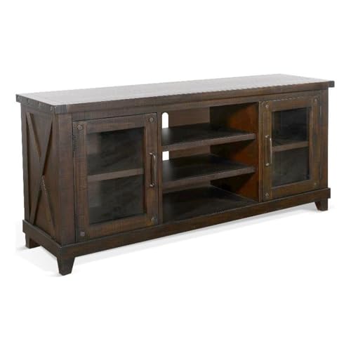 Sunny Designs Vivian 64' Traditional Mahogany Media Console in Raisin/Brown