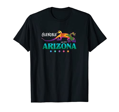 Glendale Arizona USA Desert Gecko Lizard Vacation Souvenir T-Shirt, Black