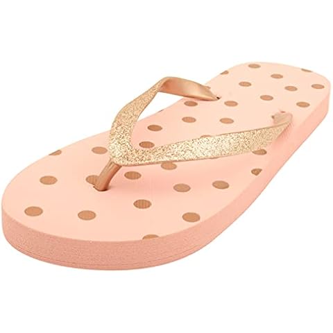 Sandrocks Ladies Pink Polka Dot Flip Flops Cover