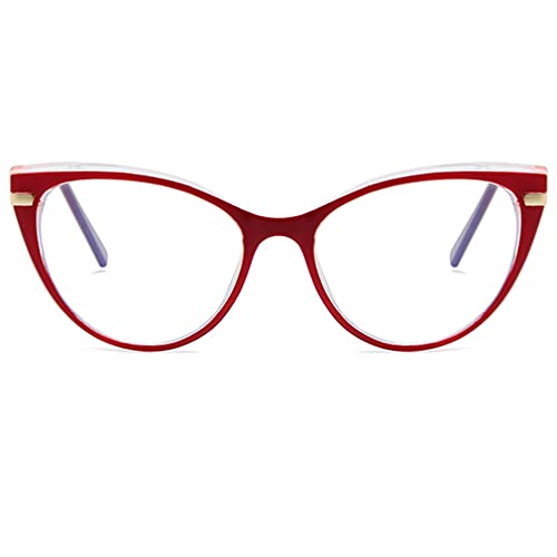 Image of LJCZKA Blue Light Blocking Glasses Women Anti Eye satrain Computer Cat eye Eyeglasses Cateye Clear Frame