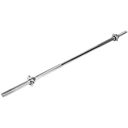 KOMODO 4ft Spinlock Barbell 48" Weightlifting 1 Inch Standard Plates Bar 4 Foot Steel Weight Lifting Bars with Spin Locks