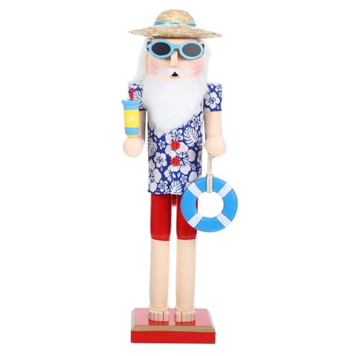 MOTHNUR Nutcracker Ornament Pink Decorations Xmas Statue Traditional Giant Ornaments Figure Suite Indoor Themed Beach Nutcracker Festive Holiday Decorative The Tropical Wood