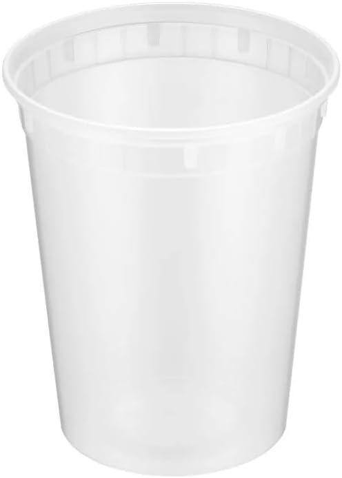 32oz [20 set] Heavy Duty Plastic Deli Container | BPA-Free Food Storage with Airtight Leak‑Proof Lids | Microwave, Freezer & Dishwasher Safe – Stackable, Bulk Reusable Soup & Meal Prep Tub - Image 8
