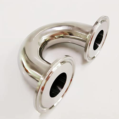 Ferrula sanitaria de acero inoxidable de 63 mm O/D 304 de 180 grados de ajuste de tubería codo abrazadera triple