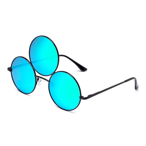 Third Eye Sunglasses TURQUOISE CYAN Polarized Mirrored Reflective Lenses with Black Frames3