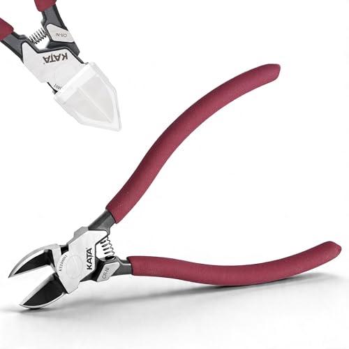 Image of KATA 6 Inch Premium Wire Cutters, Flush Cut Side Cutter for Home & Crafts | CR-V steel blade with thicker dipped grip for clean cuts on DIY, zip ties, sprues, soft wire, Jewelry making and 3D print