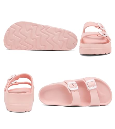Image of Haifago Women's Platform Sandals with Arch Support, Summer Beach Slides Adjustable Buckle Comfortable Lightweight EVA Slip on Slide