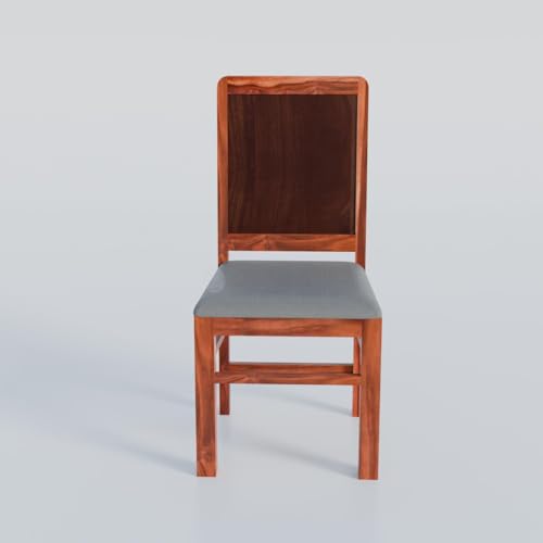 Image of VK Furniture Solid Wood 4 Seater Dining Table Set for Home | Sheesham Wood Dining Table with High Back Designer Cushioned Chairs | Four Seater Dinning Table with 4 Chairs for Home | Natural Finish