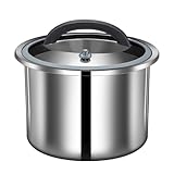 Angoda304 ステンレス 円柱型 米保存容器 大容量 家用 米貯蔵 干物貯蔵 ペットグッズ保存 防虫 防潮 密閉機能 (小)