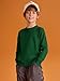 Haloumoning Boys Sweaters Kids Crewneck Long Sleeve Knit Pullover Sweater 5-14 Years Dark Green