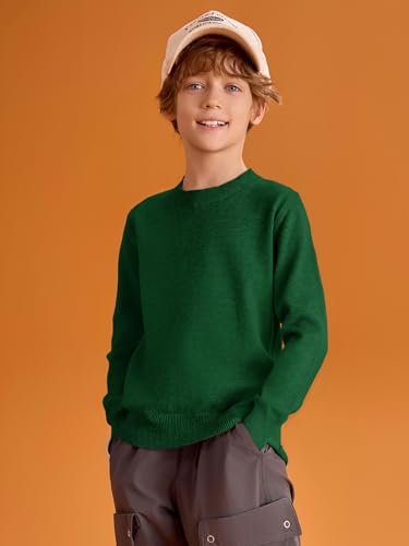 Haloumoning Boys Sweaters Kids Crewneck Long Sleeve Knit Pullover Sweater 5-14 Years3